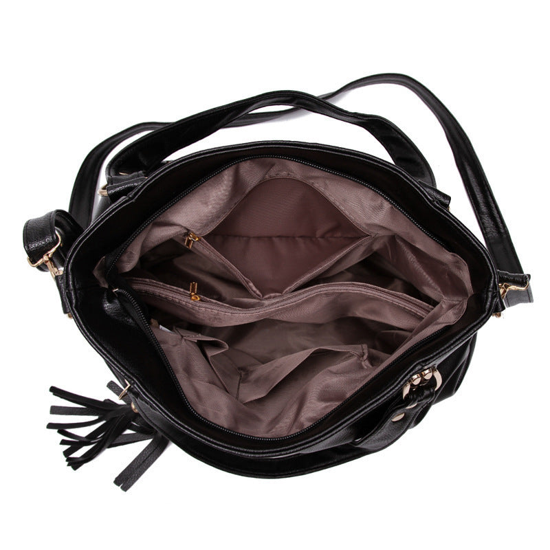 Large Capacity Soft Leather Fashion Mom Bags