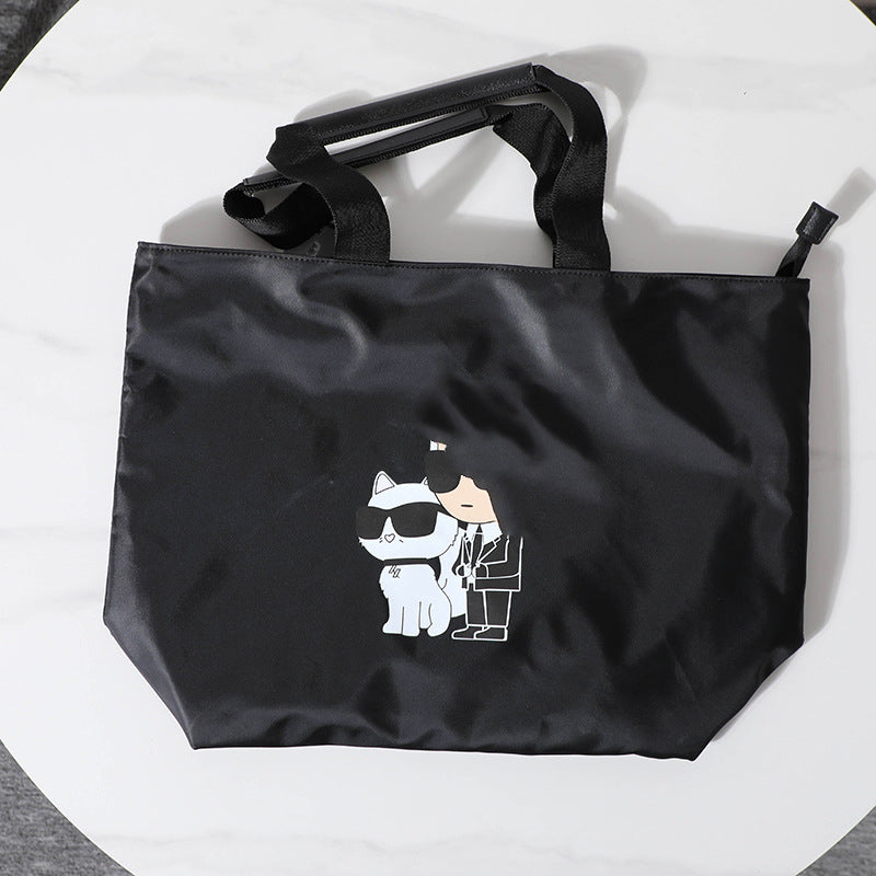 Women's Ker Nylon Cloth Cat Character Printing Bags