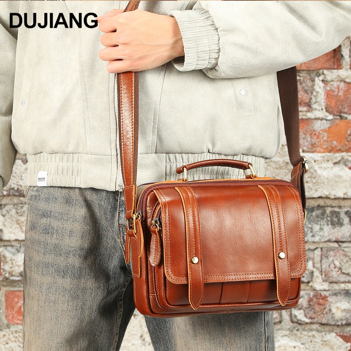 Leather Classic Horizontal Leisure Commute Multifunctional Commuter Men's Messenger Bag