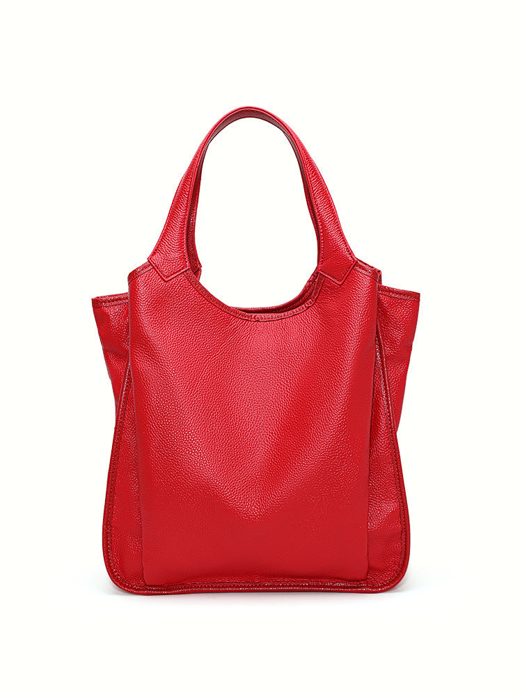 Women's Top Layer Cowhide Leather Fashion Large Women's Shoulder Bag