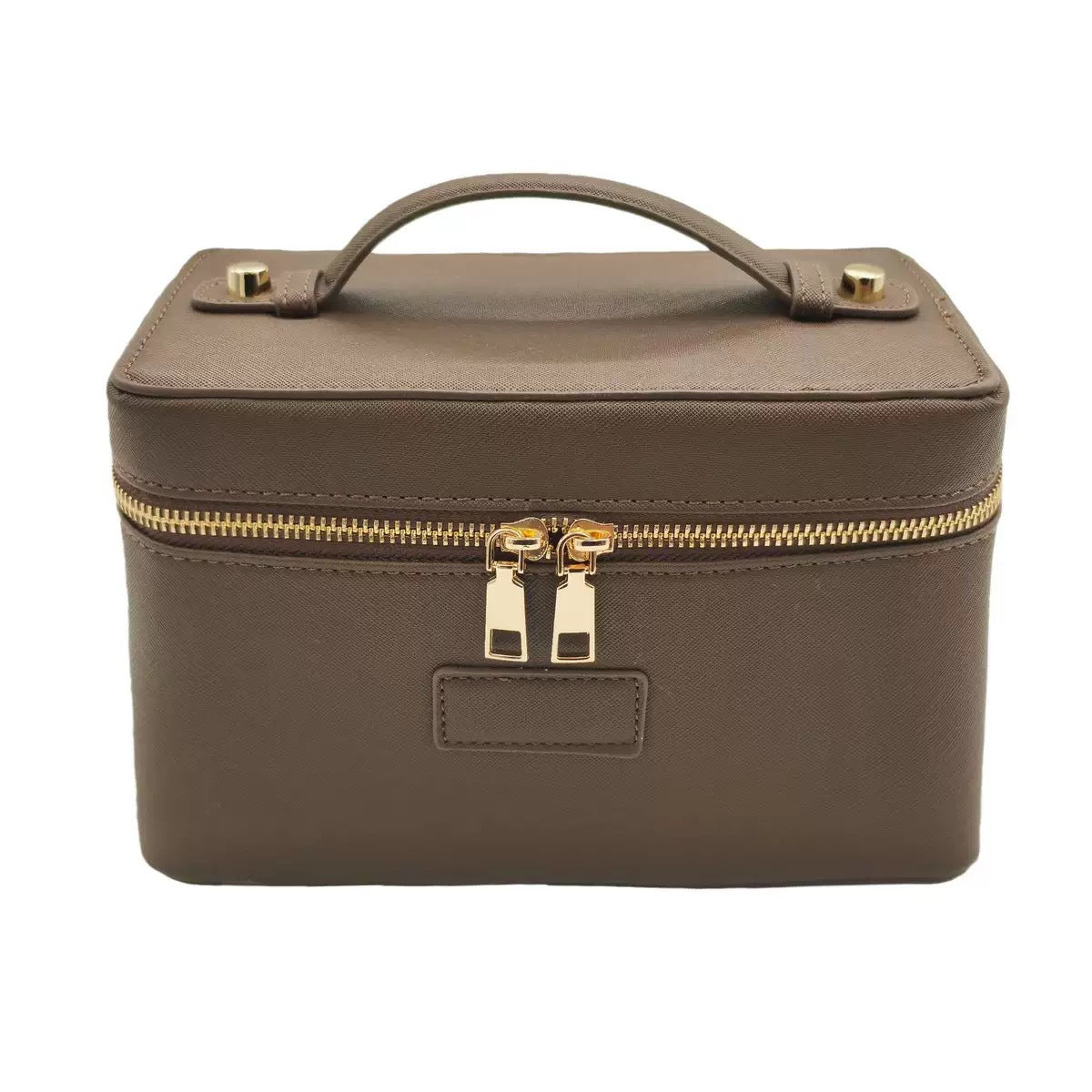 Portable With Compartment Large Capacity Leather Makeup Bag