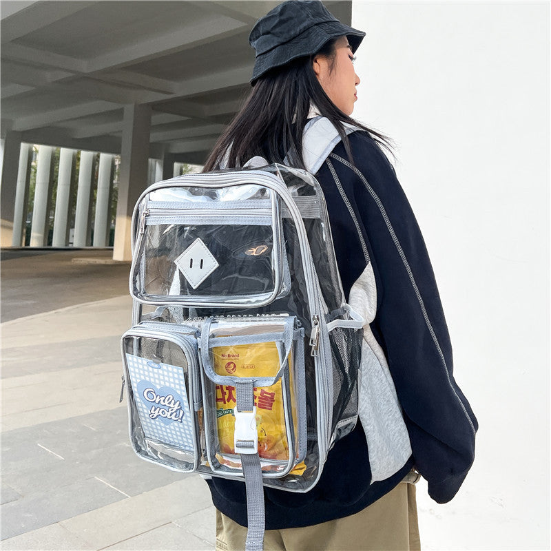 Women's & Men's Transparent Gel Korean Junior High Bags