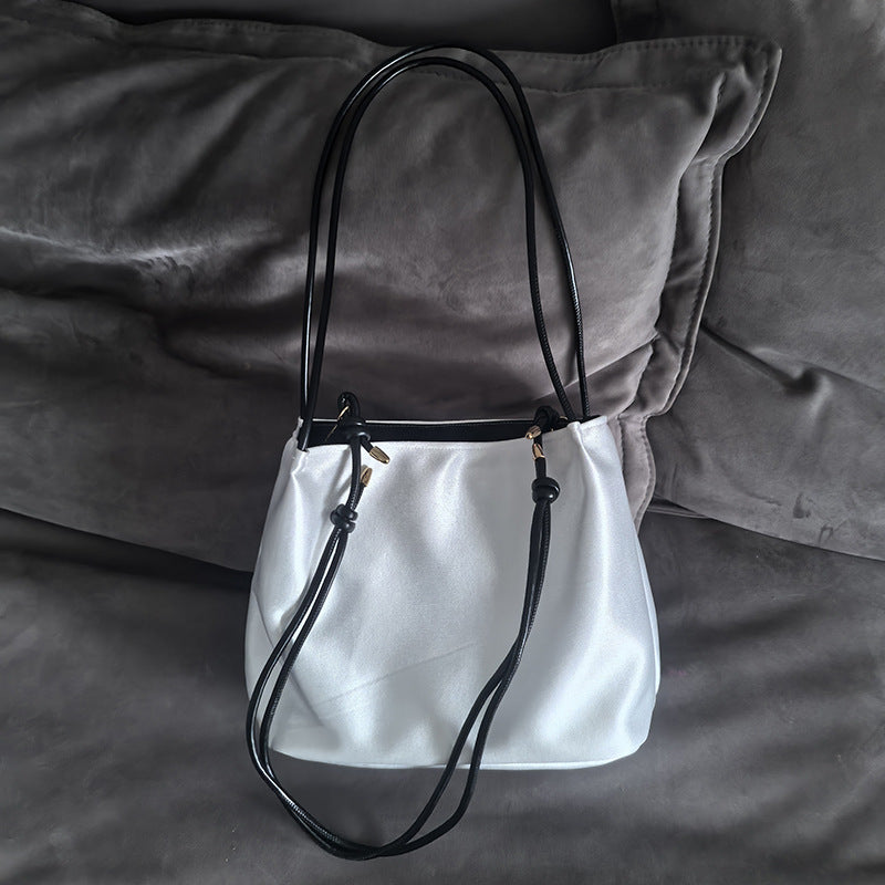 Women's Satin Clutch National Style Literary Blank Floating Bucket Bag