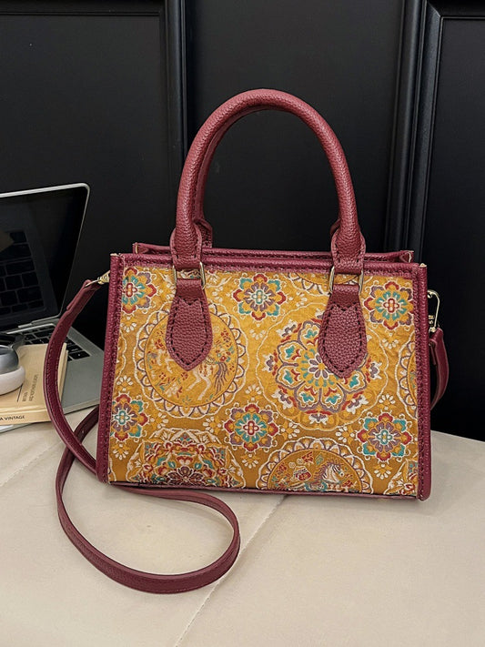 Song Dynasty Brocade Cloth Modified Female Handmade Material Chinese Tote Bag