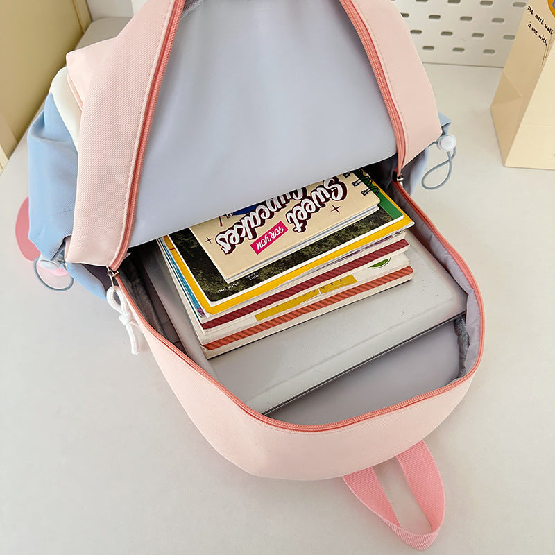 Good-looking Large Capacity Junior High Class Dopamine Style Simple Leisure Backpack