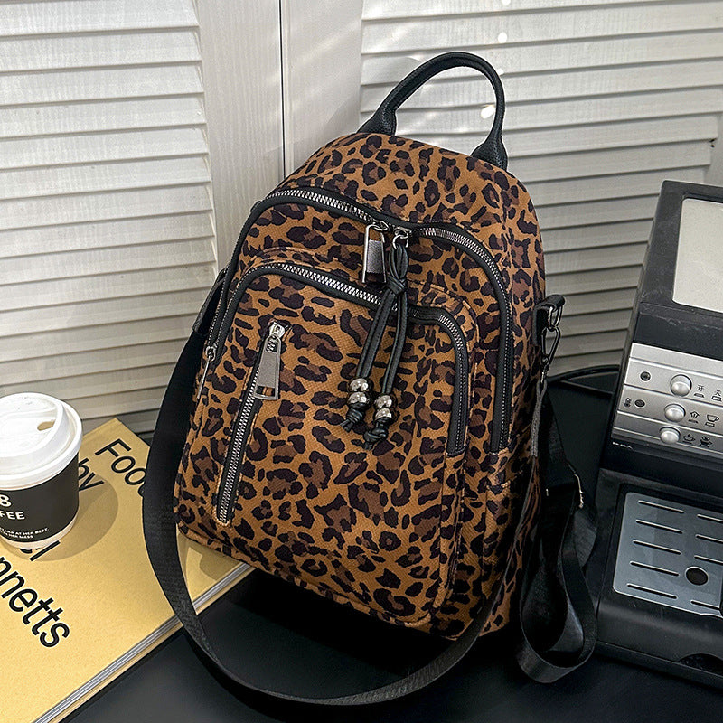 Women's Leopard Print Large Capacity Retro Bags