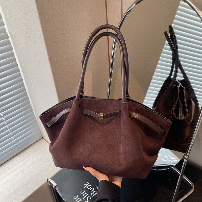 Women's Frosted Suede Underarm Large Capacity Totes Tote Bag