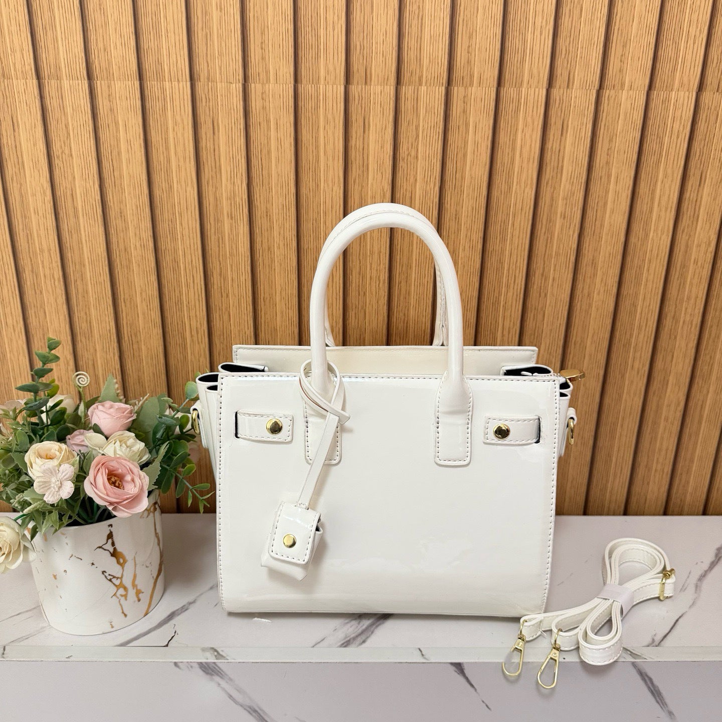 Women's Patent Leather Portable Organ Fashion Trendy Women's Messenger Bag