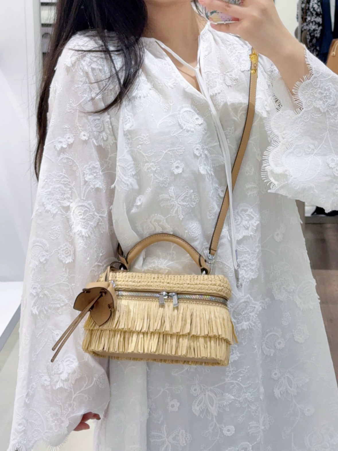 Straw Tassel Vacation Design Portable One Women's Handbag