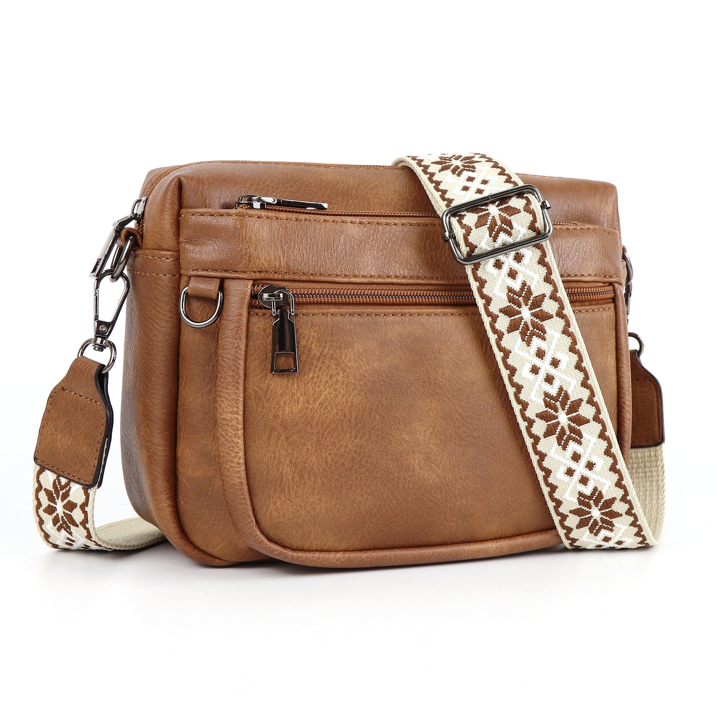 Color Matching Multifunctional Zipper Adjustable Strap Purses