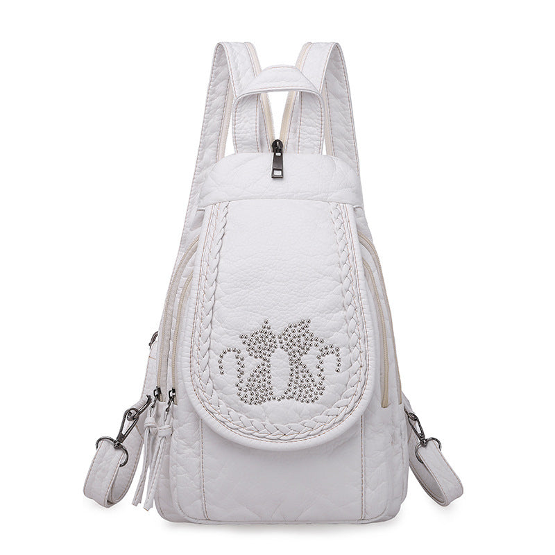 Women's Multifunctional Soft Leather Korean Fashion Women's Backpack