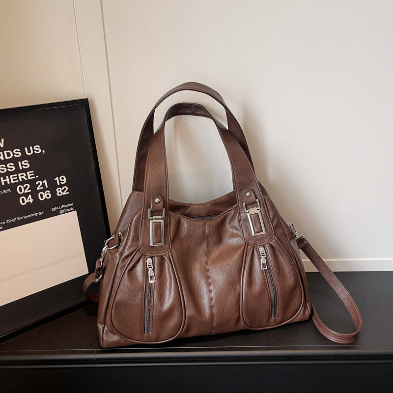 Women's Fashion Soft Leather Large Capacity Tote Bag