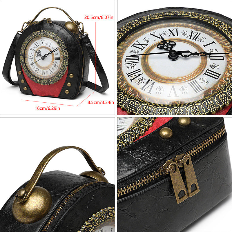 Women's British Niche Retro Creative Clock Exotic Fun Women's Shoulder Bag