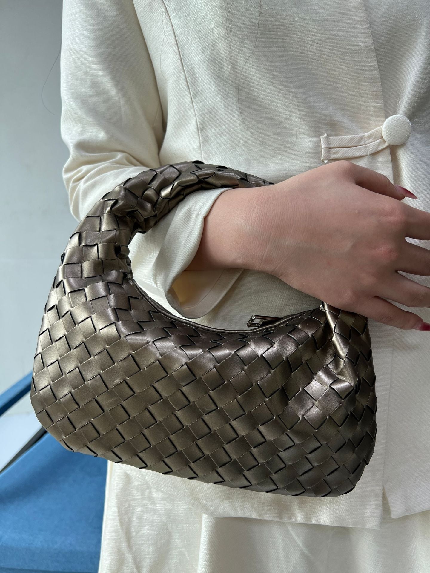 Women's Woven Popular Horn Knotted Portable Underarm Bags