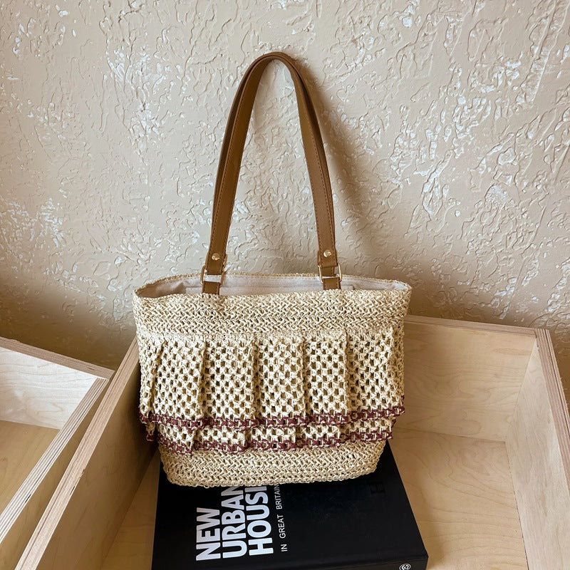 Women's Design Straw Spring Seaside Vacation Weaving Bags