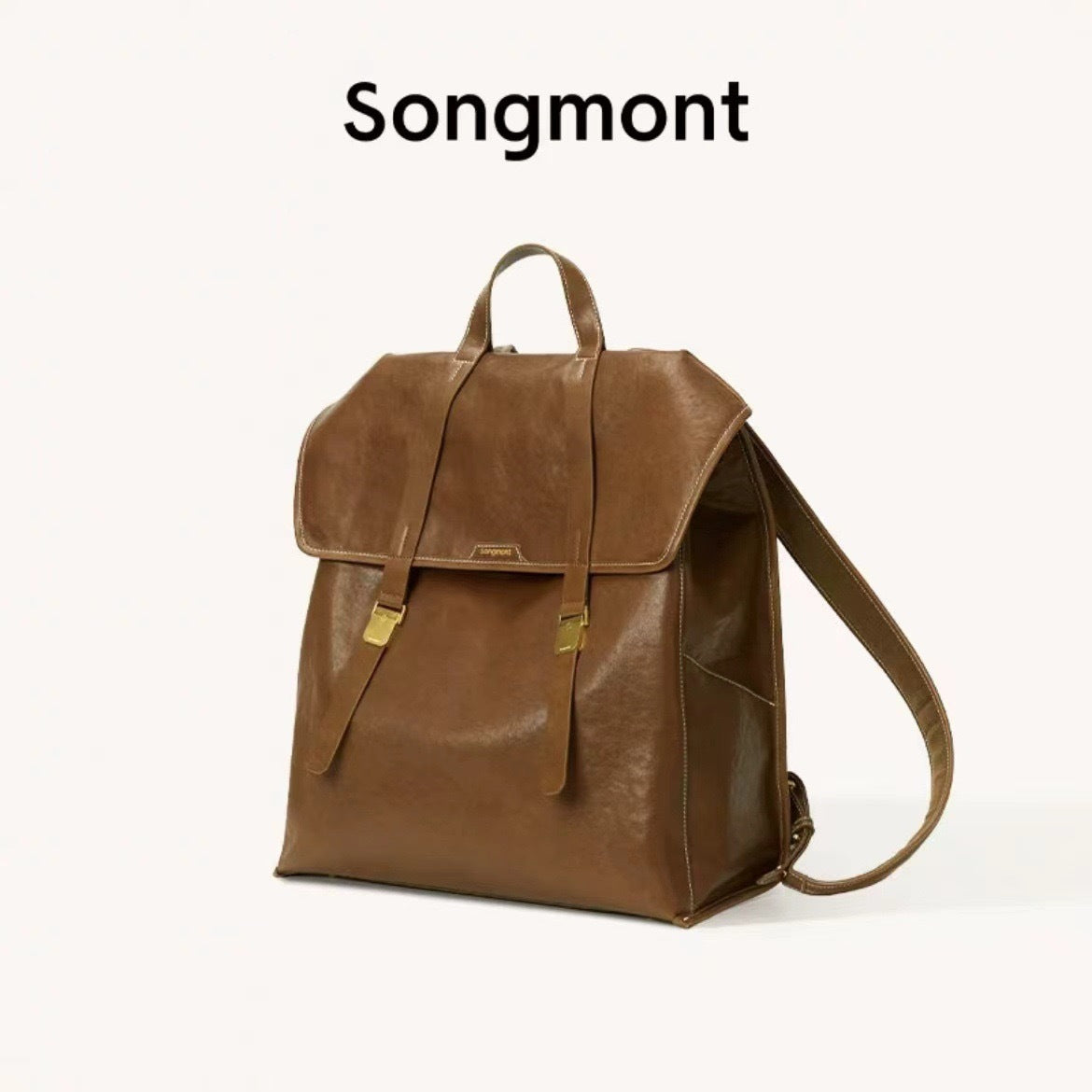Series Large Designer Model Vegetable Tanning Leather Leisure Backpack