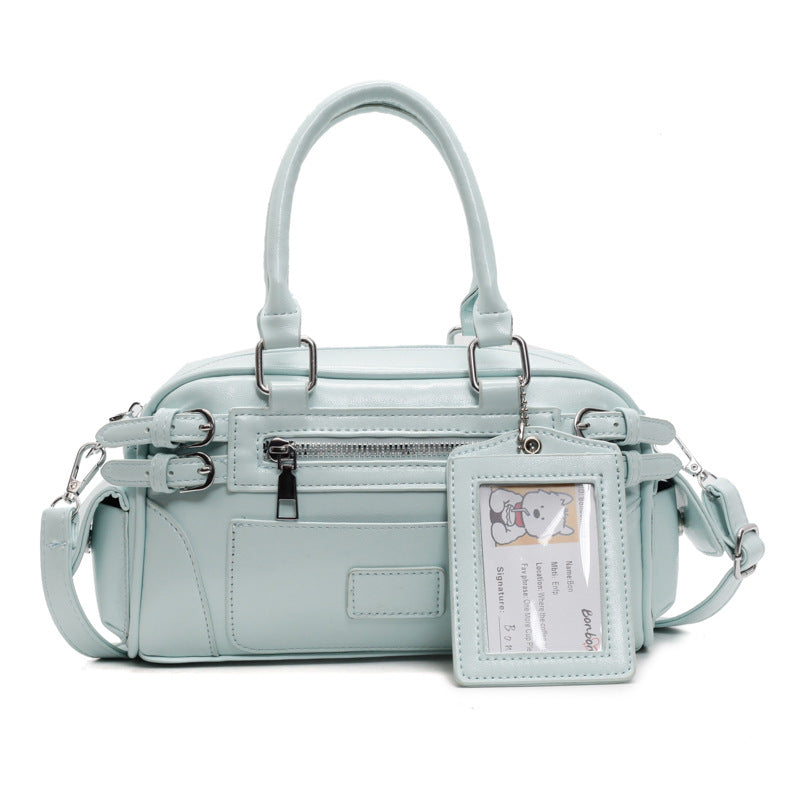 Women's Locomotive Style Personality Boston Commute Advanced Texture Bags