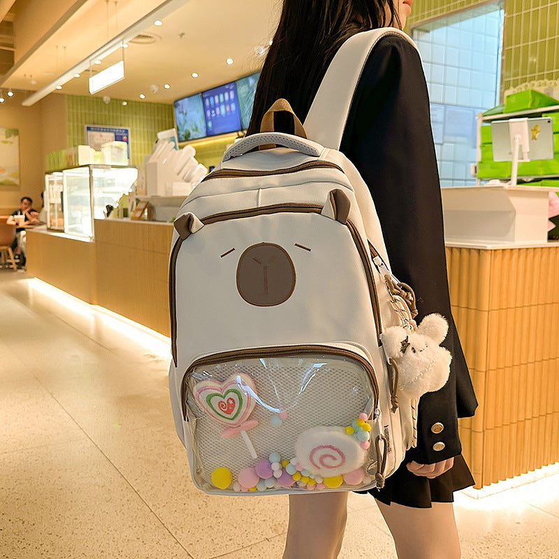 Cartoon Niche Design Two-dimensional Transparent Layer Backpacks