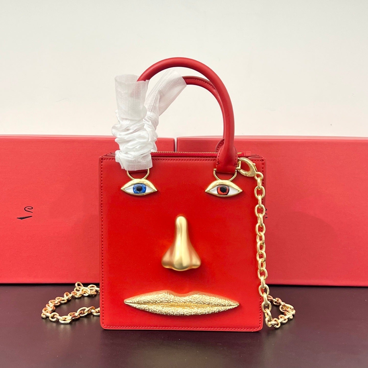 Women's Clutch Pattern Genuine Leather Face Chain Classic Women's Handbag
