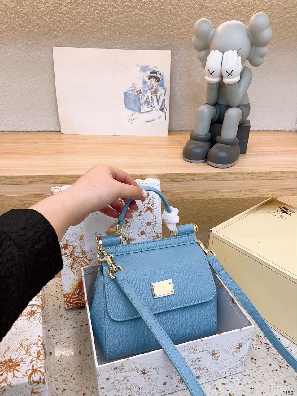 Women's Commuter Hand Palm Print Fashion Workplace Mini Women's Handbag