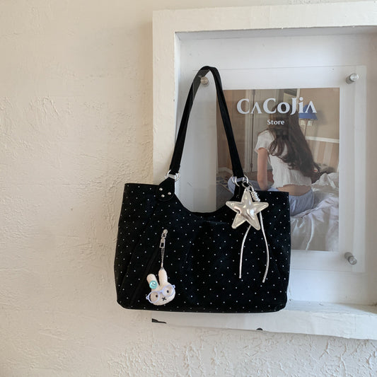 Women's Style Retro Artistic Polka Dot Preppy Fashion Women's Shoulder Bag