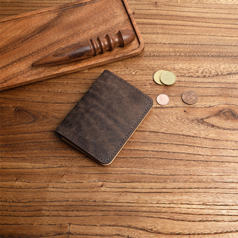 Men's Leather Cowhide Bank Driving License Versatile Card Pack Card Sleeve