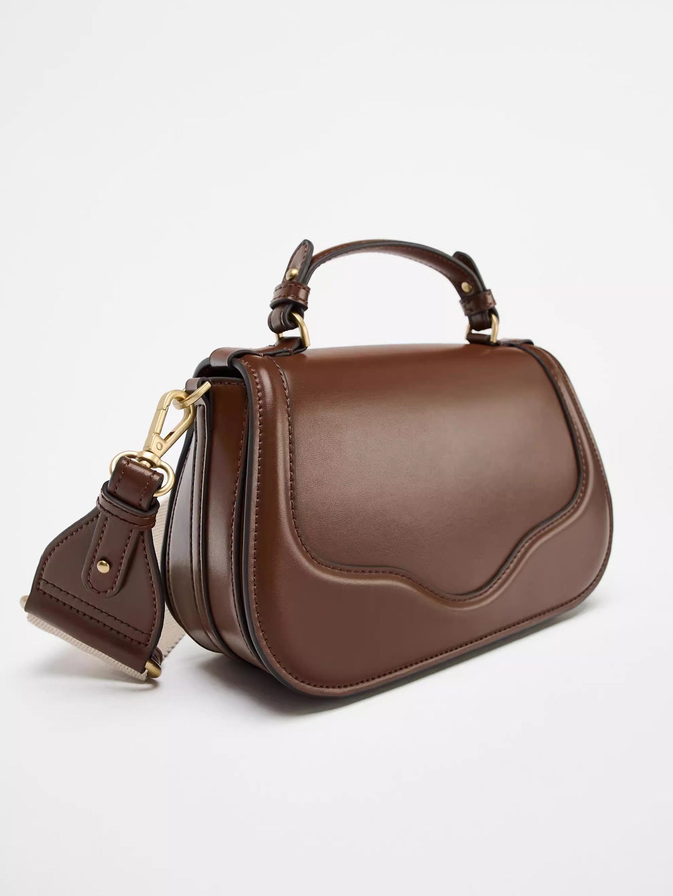Women's Elegant Hand Holding Saddle Commuting Leisure Shoulder Bags