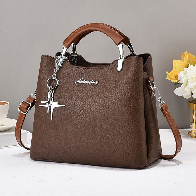 Women's Textured Simple Versatile Soft Leather Large Capacity Women's Handbag