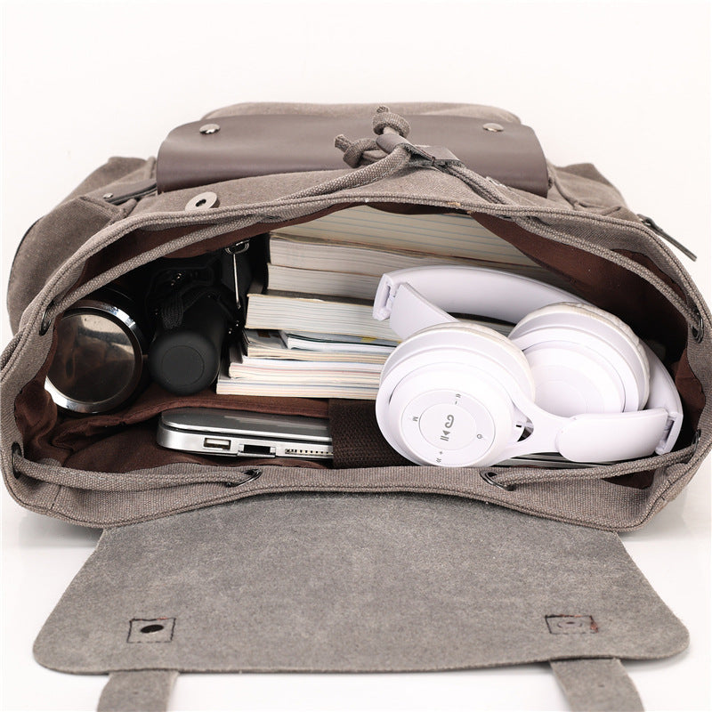 Men's Canvas High Sense Fashion Computer Retro Leisure Backpack