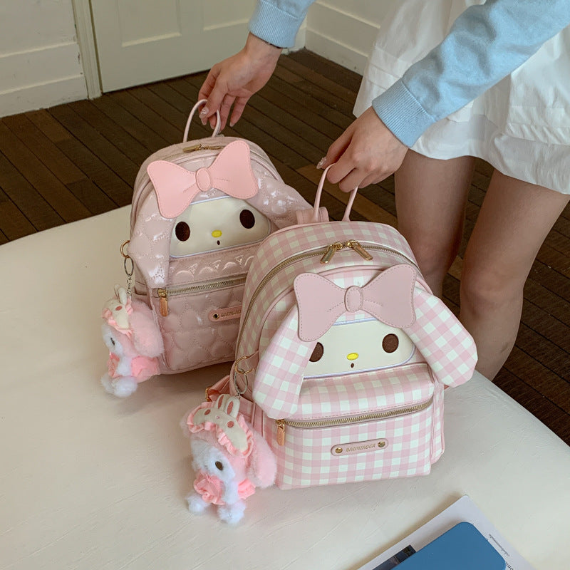 Korean Plaid Clow Large Capacity Checked Women's Backpack