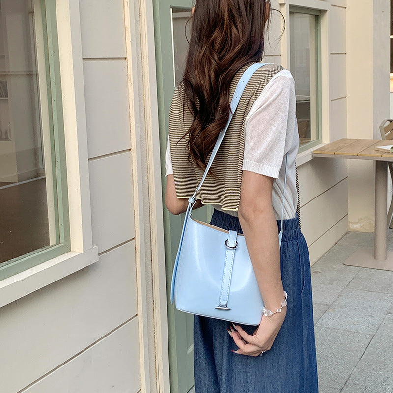 Women's Loose Feeling Korean Simple Daily Bucket Bag