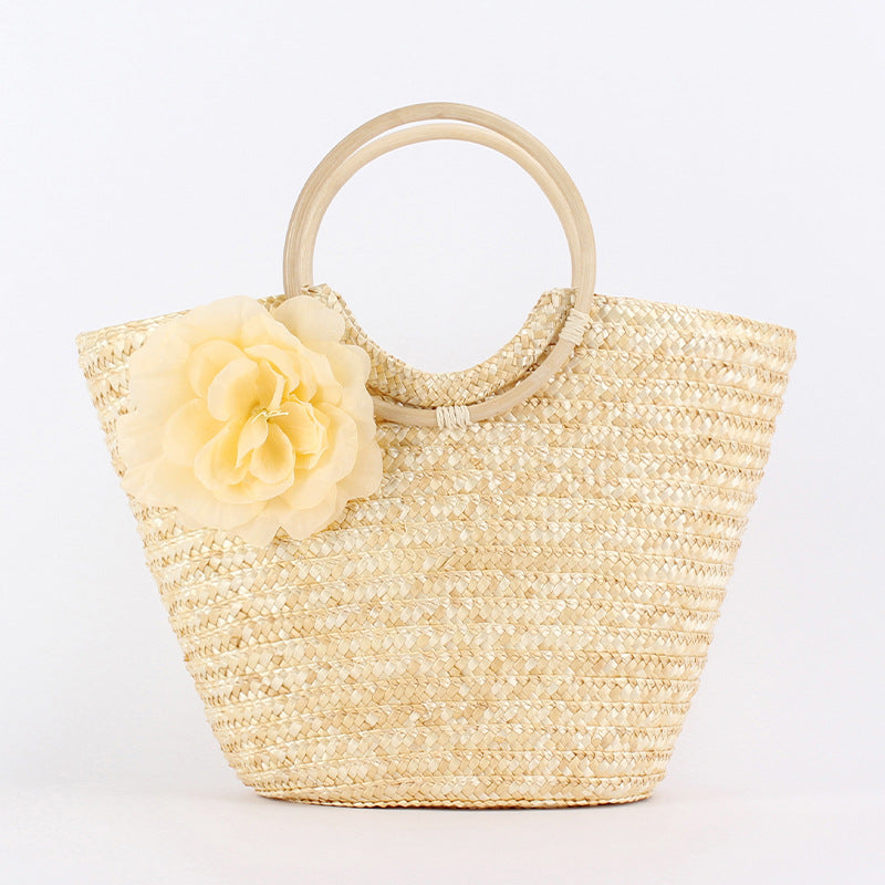 Rattan Straw Hand-woven Seaside Vacation Graphy Women's Handbag