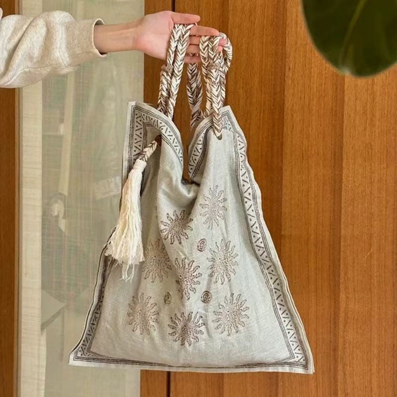 Women's Design Linen Ethnic Style Bohemian Large Capacity Women's Shoulder Bag