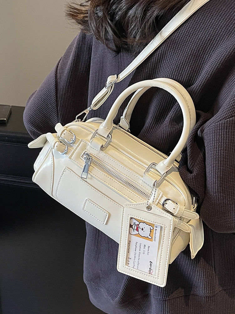 Women's Locomotive Style Personality Boston Commute Advanced Texture Bags