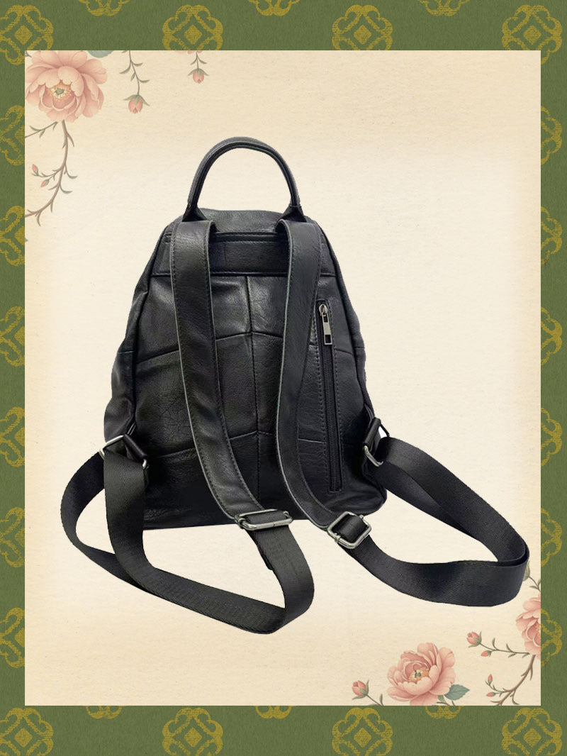 Women's Leather Black First Layer Cowhide Fashion Women's Backpack