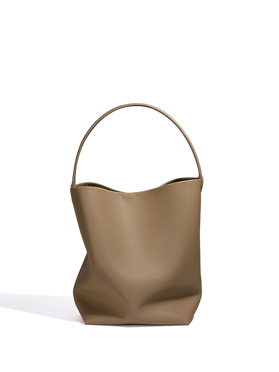 Women's Niche Genuine Leather Leisure Commute High-grade Large Bucket Bag