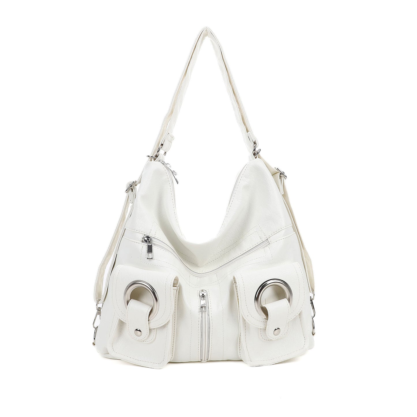 White Large Capacity Millennium Design Commuter Bags