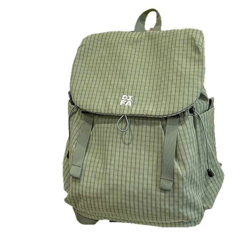 Women's Good-looking Lightweight Atmosphere Nylon Plaid Commute Leisure Backpack