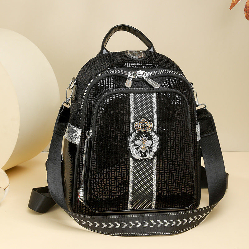 Women's Soft Leather Large Capacity Wrinkled Personality Multipurpose Backpacks