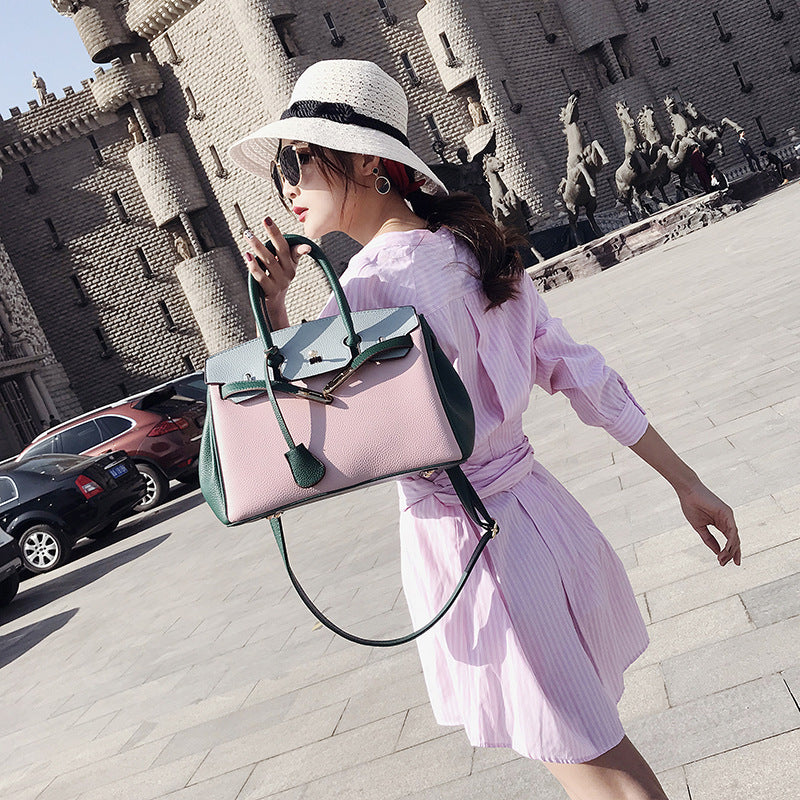 Women's Kelly Lychee Pattern Fashion Versatile Big Women's Shoulder Bag
