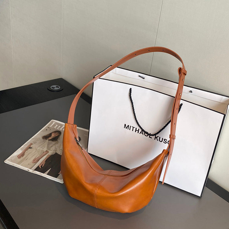 Women's Summer Genuine Leather Dumpling High-grade Croissant Women's Shoulder Bag