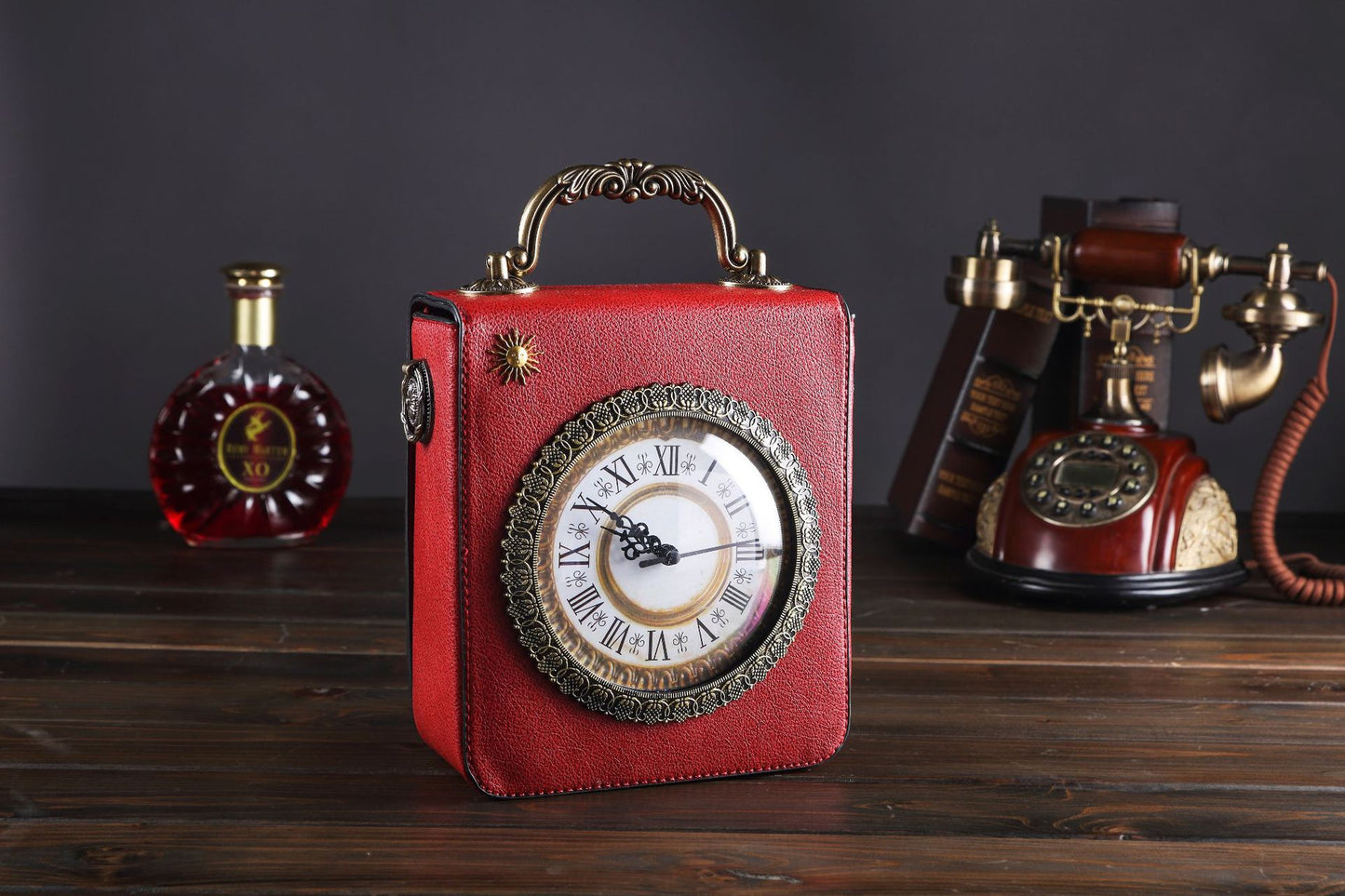 Beautiful Women's Clock Vintage Embroidered Double-sided Women's Handbag