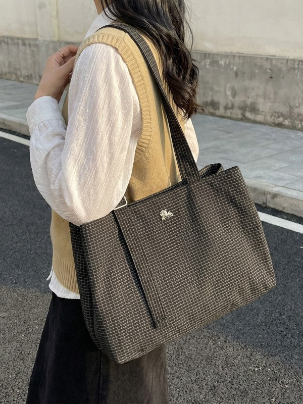 Women's Korean Fashion Striped Large Capacity Commuter Women's Messenger Bag