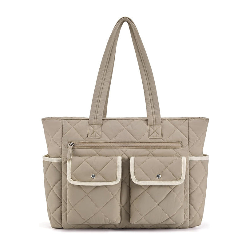 Women's With More Than Strap Pockets Quilted Tote Bag