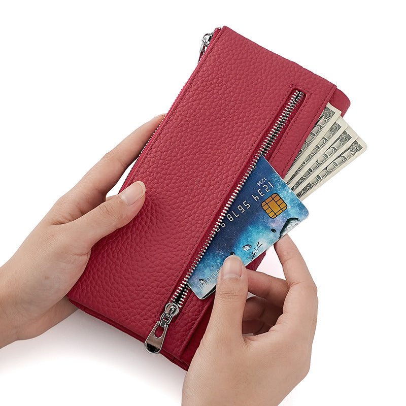 Versatile Glamorous Long Zipper Document Mobile Card Pack Card Sleeve