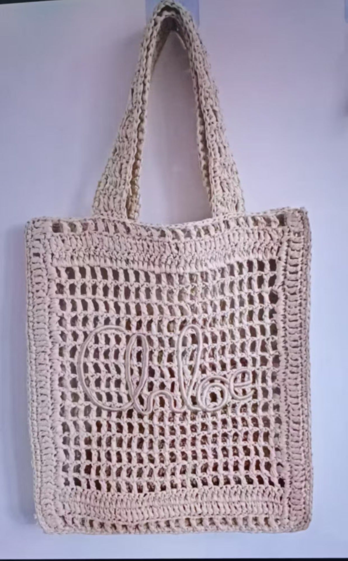 Straw Hollow Woven Large Capacity Three-dimensional Letters Women's Shoulder Bag