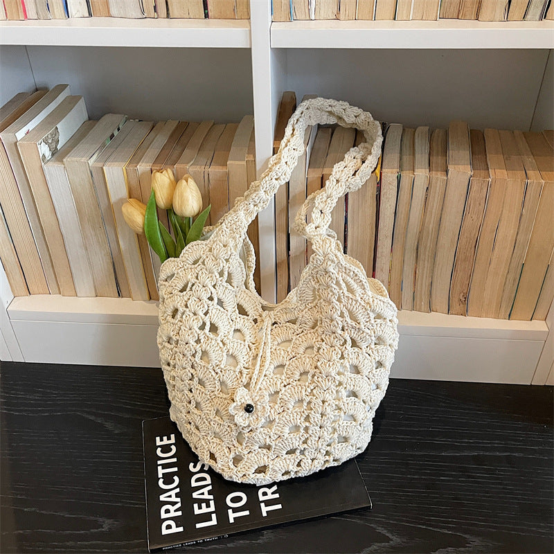 Women's Woven Fashionable Niche Holiday Large Capacity Shoulder Bags