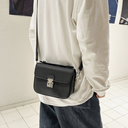 Men's Fashion Twist Leather Fashionable Korean Style Men's Messenger Bag