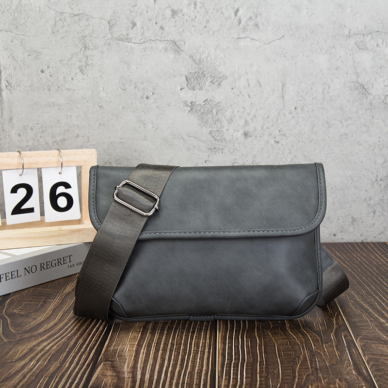 Men's Urban Simple Retro Contrast Color Leather Men's Bags
