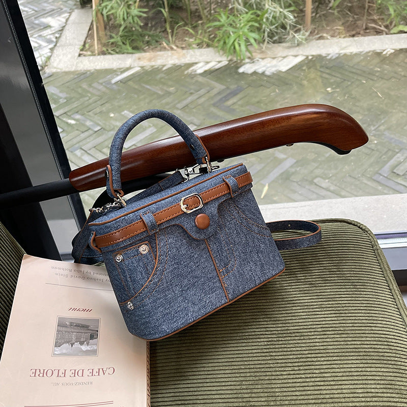 Women's Design Fashion Denim Stitching Trendy Simple Women's Shoulder Bag